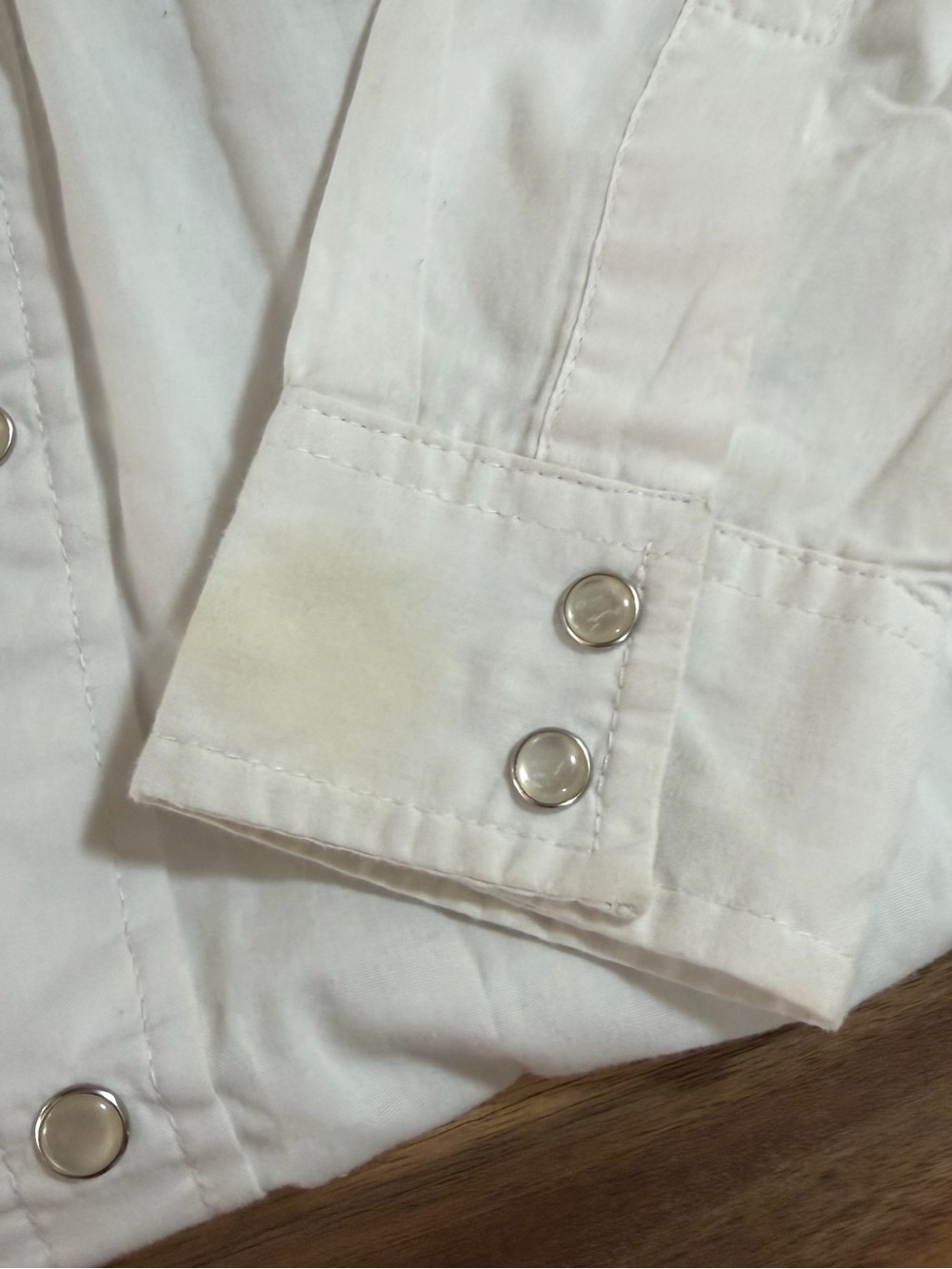 Wrangler White Long Sleeve Western Button-Down Shirt - Picture 6 of 7